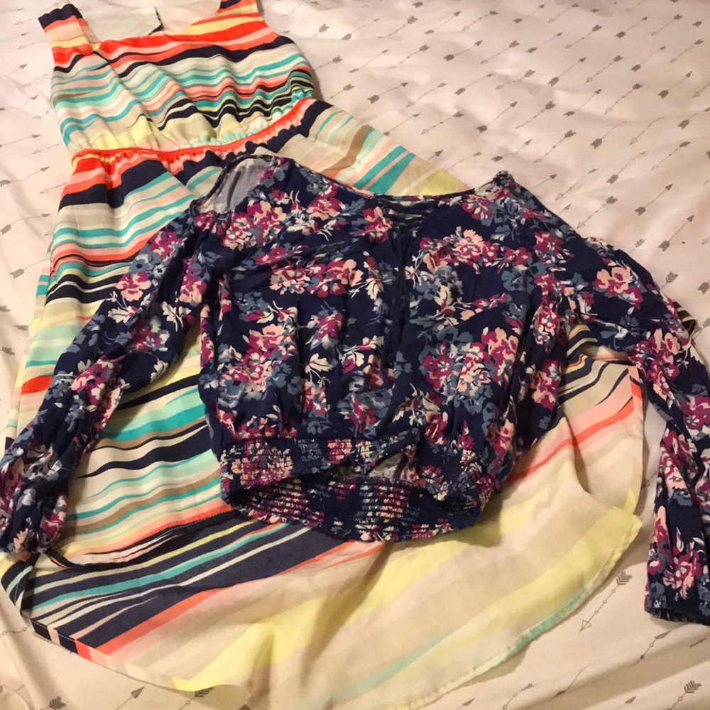 Girls Dress and Cold Shoulder Top